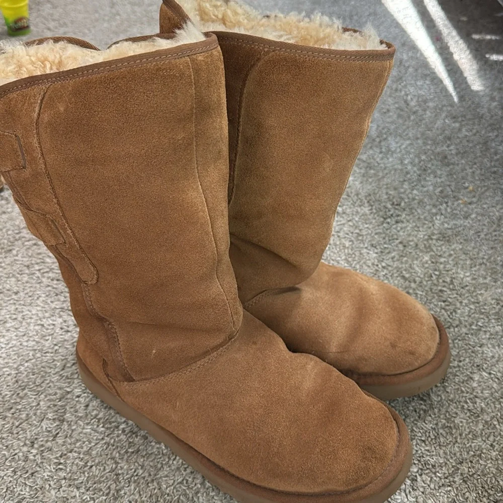 UGG‎ Women’s Allegra ll Tall Suede Chestnut Boots Size 9 Sheepskin Shearling